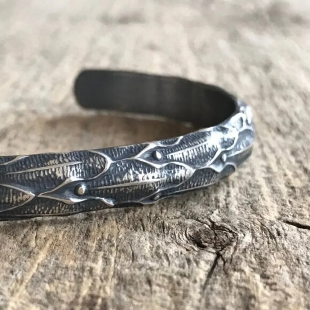 Sterling Silver Dragon Cuff Bangle Bracelet